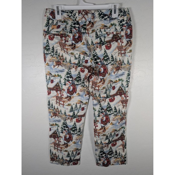 Loudmouth Pants Womens 6 Multicolor Santa North Pole Christmas Golf Capri - Picture 5 of 11